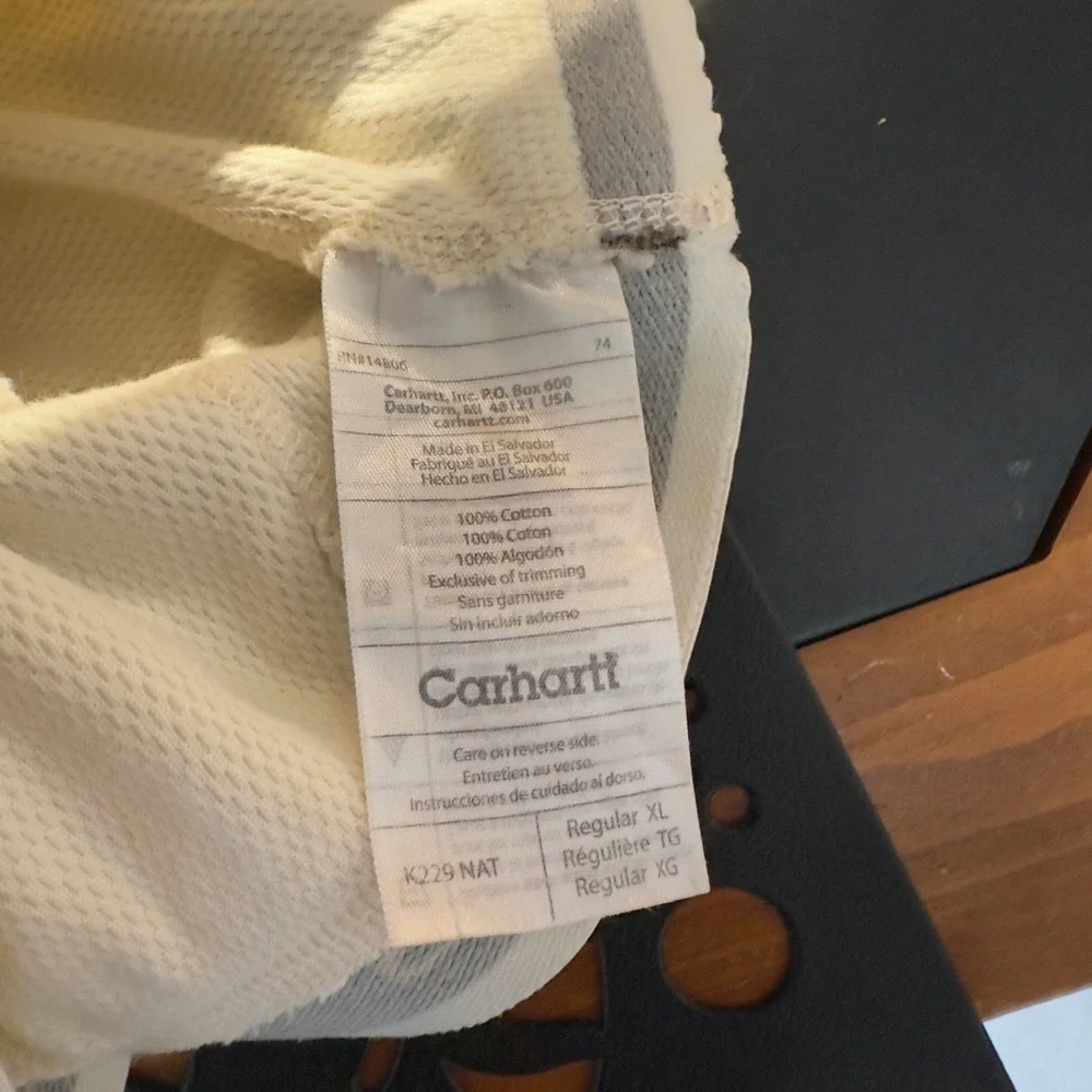 Carhartt Thermal Pants Mens XL Natural Baggy Base Layer Waffle Knit K229‎ NAT